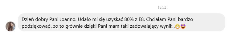 Wiadomość E8 opinia